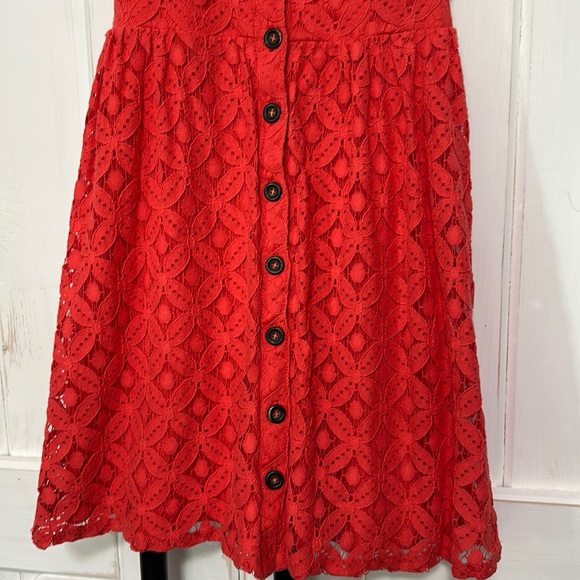 Bright Orange Cami Strap Lace Midi Summer Dress - Picture 2 of 2